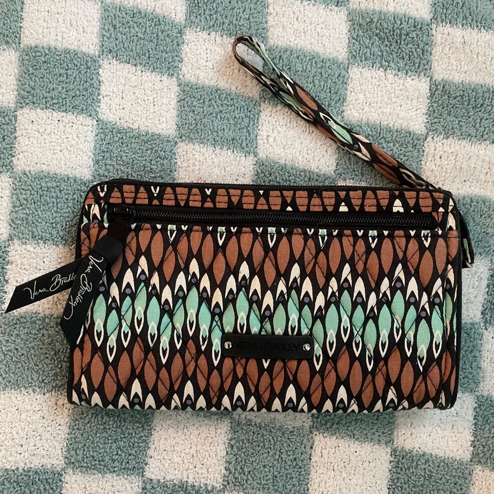 Vera Bradley Front Zip Wristlet (Sierra Stream)